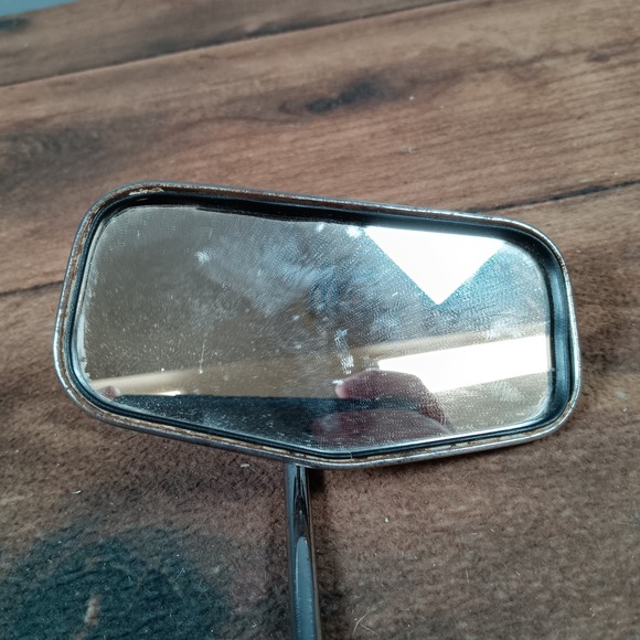 Bicycle Handlebar Mirror Green Reflectors Chrome Clamp Mount Retro Cycling - Picture 2 of 4